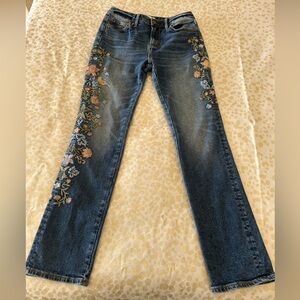 DRIFTWOOD Audrey Bird Vale Floral Embroidered Jeans